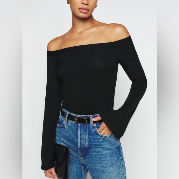 Reformation Radley Knit Top in Black - Size S - Picture 2 of 3